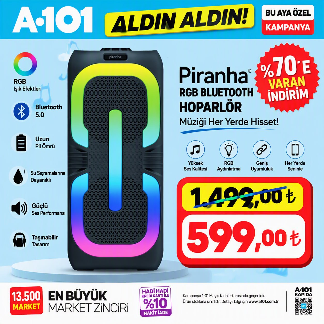 Piranha Bluetooth Hoparlör Fırsatı
