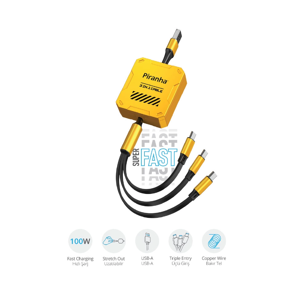 Piranha Çoklu USB Kablo 3370