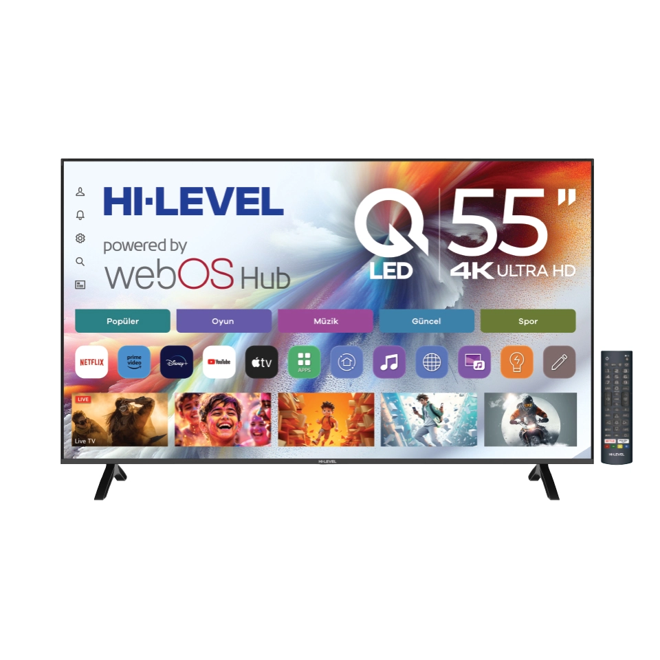 Hi Level HL55QMN252SC-S 55" Frameless UHD Qled Webos TV