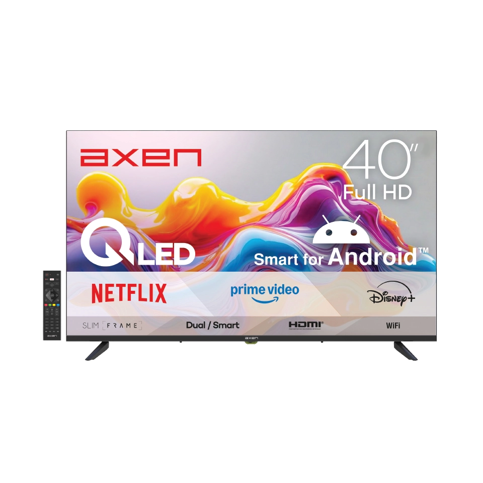 Axen AX40QLEDM-A14S 40" Frameless FHD QLED Android 14 Smart TV