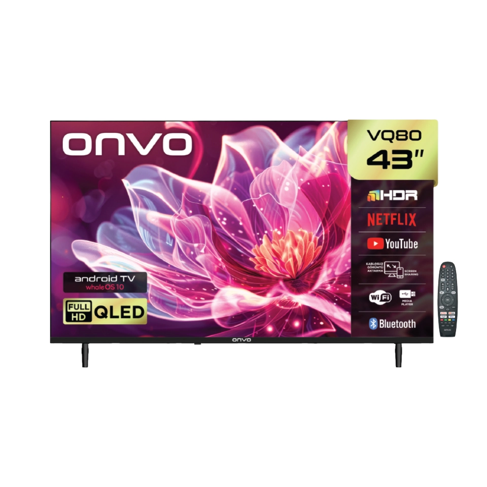 Onvo 43VQ80F3FA 43" Frameless FHD Whale Os 10 QLED TV